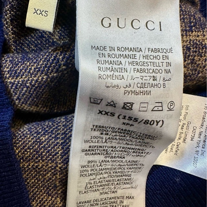 99新閑置品 Gucci 古馳 老花滿logo 半袖羊毛xxs-10