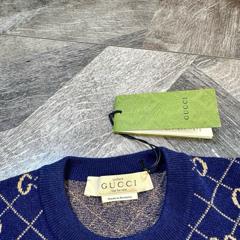 99新閑置品 Gucci 古馳 老花滿logo 半袖羊毛xxs-11