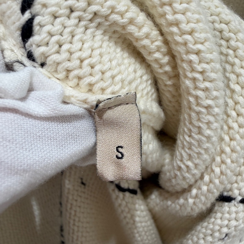 全新帶吊牌GUCCI 古馳款蝴蝶結棉質針織連衣裙白色S碼-15