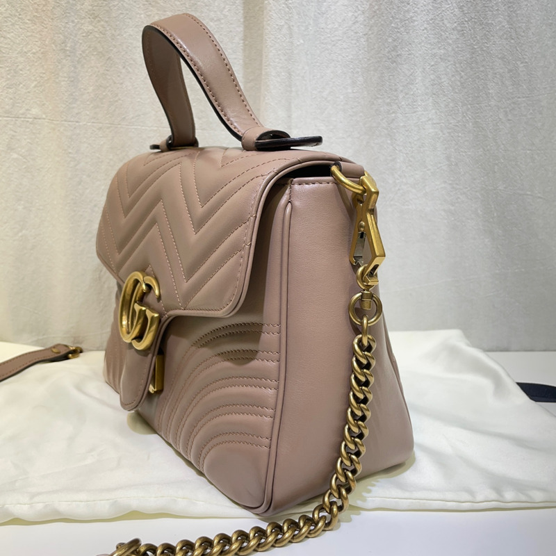 【包稅】GUCCI 馬特拉塞 Marmont 頂部手柄單肩包 498110-3