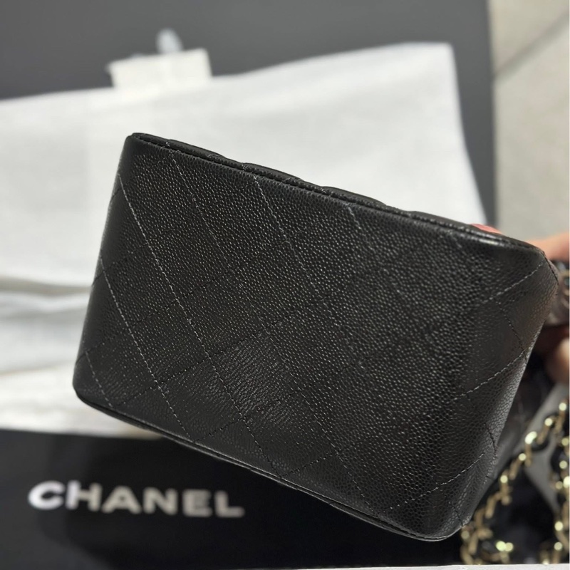 全新全配 Chanel 25C mini tote 牛皮黑-4