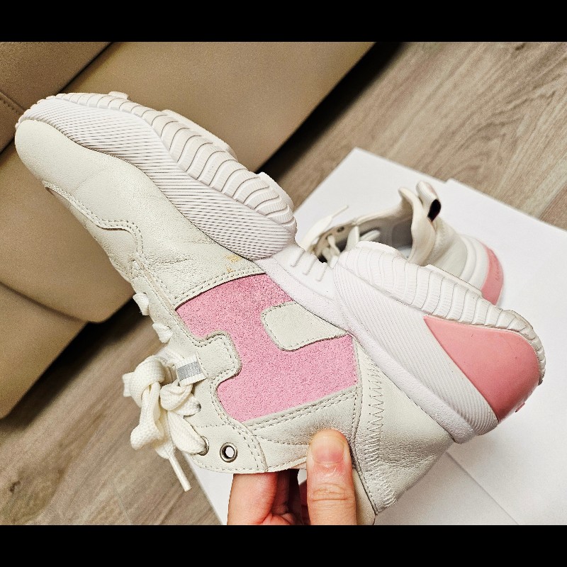 ​💖 【限量】HOGAN Rebel 限量粉紅水鑽厚底小白鞋 💖-9