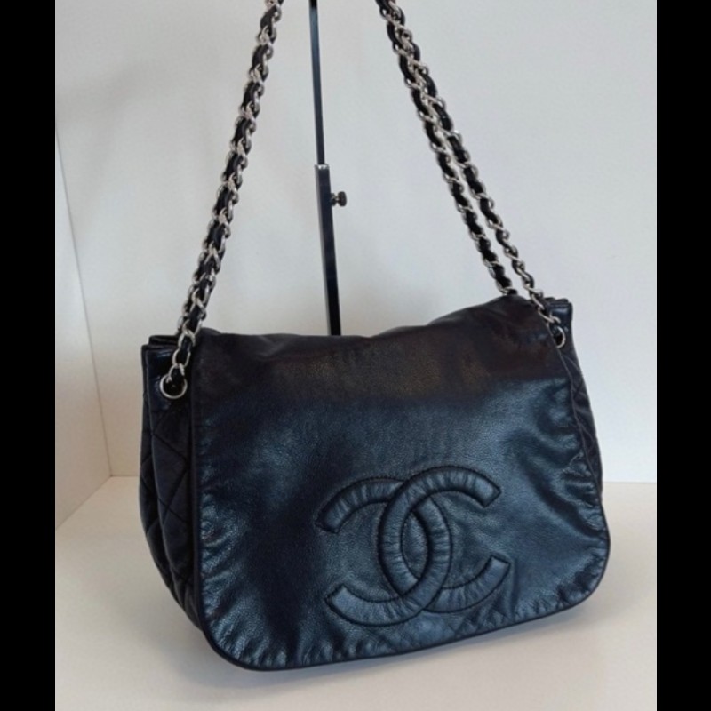 CHANEL 98新側背斜挎浮雕雙C機場包-0