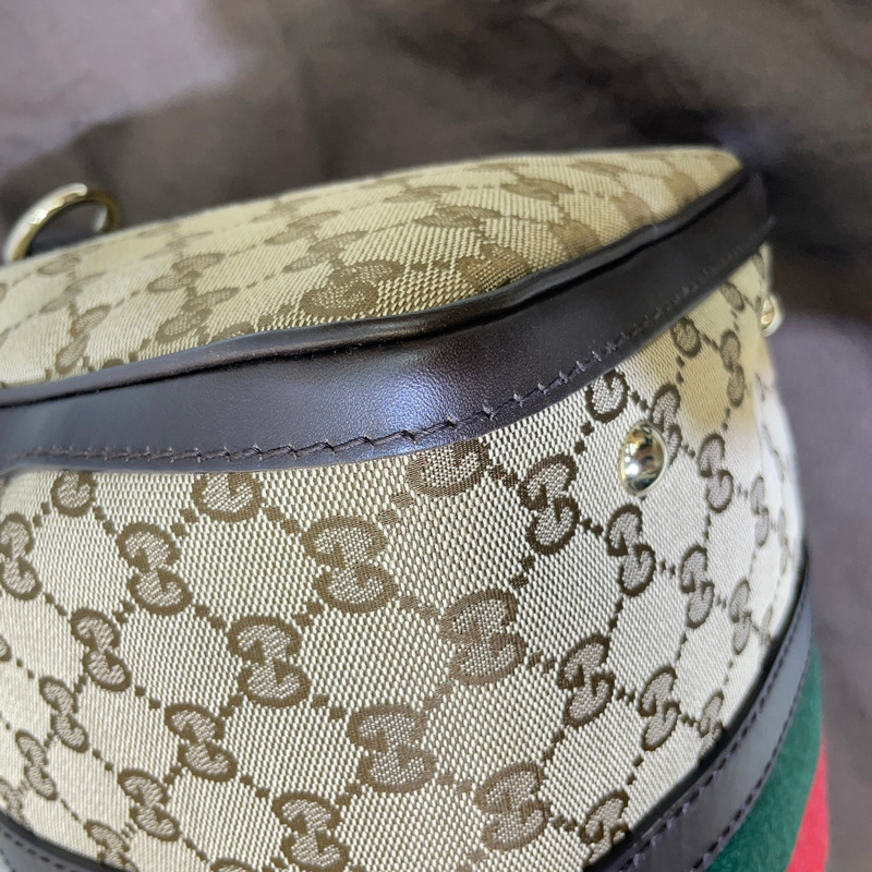 【包稅】GUCCI Supreme帆布三條紋波士頓包單肩包 247205-4