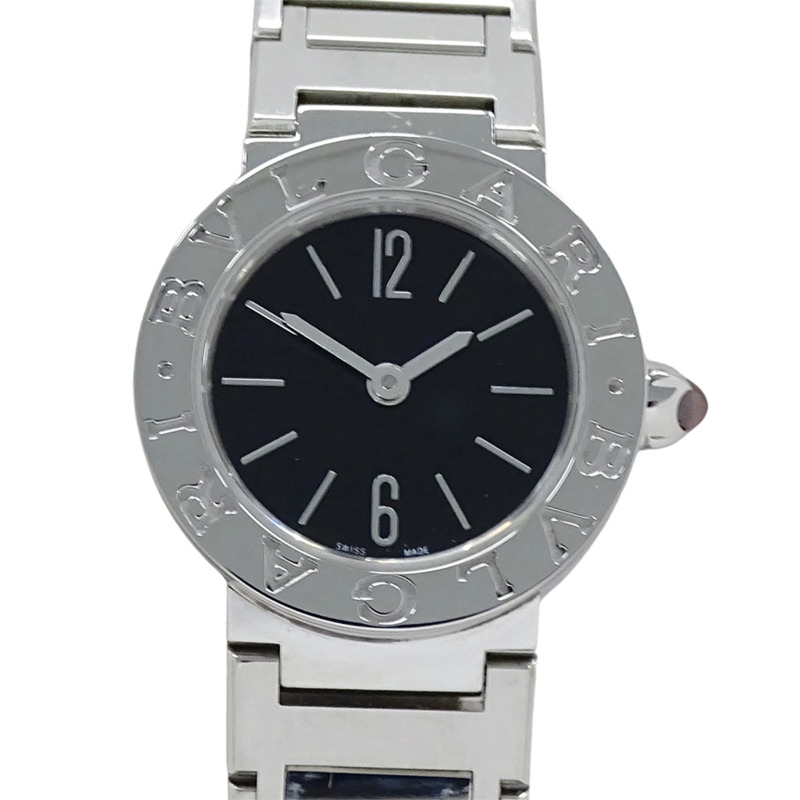 寶格麗女士石英腕錶，QZ系列不鏽鋼錶殼，SS，BB23S，銀/黑色，拋光，圓形錶盤-1