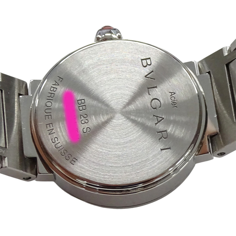 寶格麗女士石英腕錶，QZ系列不鏽鋼錶殼，SS，BB23S，銀/黑色，拋光，圓形錶盤-5