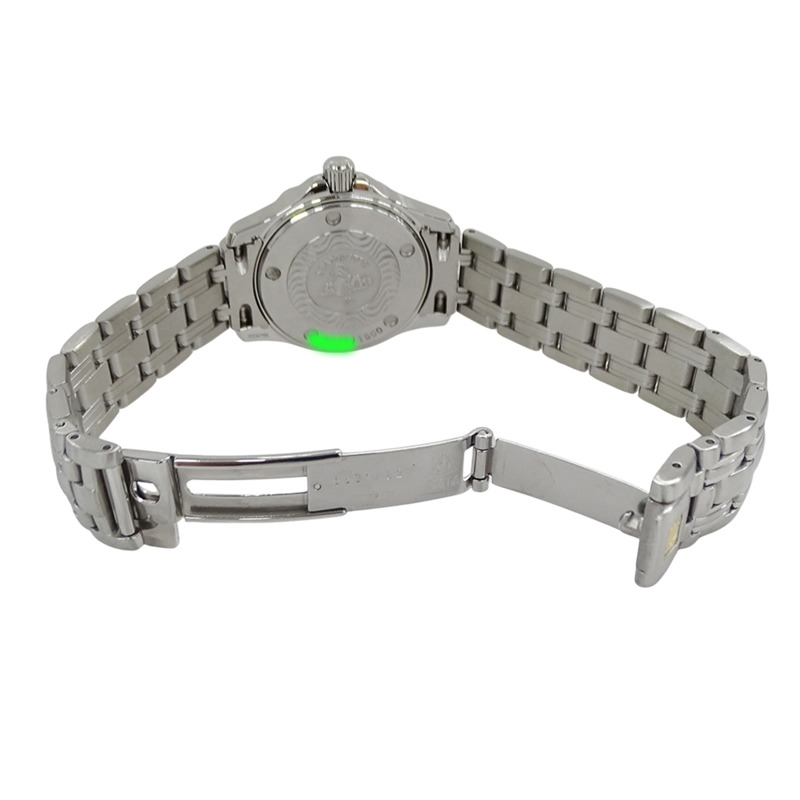 歐米茄海馬系列 2584.80 女士腕錶，300 公尺防水，雅克馬約爾日期顯示，石英機芯，QZ 不銹鋼錶殼，銀色海軍藍錶盤，拋光處理-3