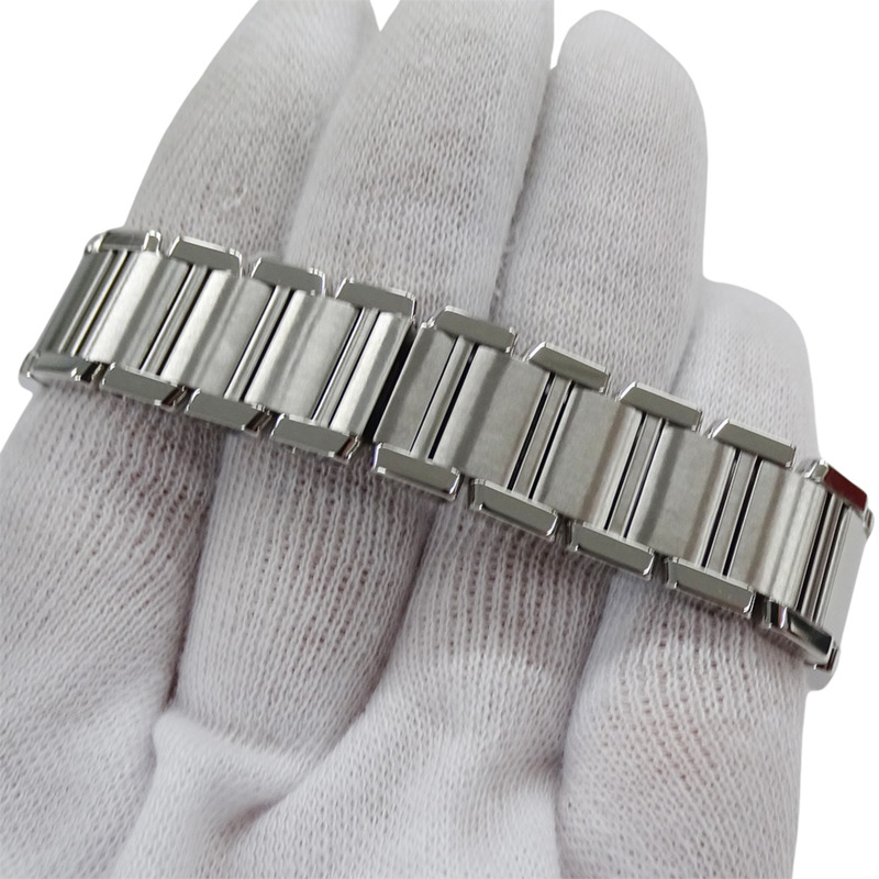 卡地亞 Tank Française 女士腕錶，SM 石英機芯，QZ 不鏽鋼錶殼，型號 W51008Q3，銀色/象牙色錶盤，拋光處理-5