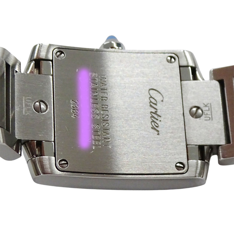 卡地亞 Tank Française 女士腕錶，SM 石英機芯，QZ 不鏽鋼錶殼，型號 W51008Q3，銀色/象牙色錶盤，拋光處理-6