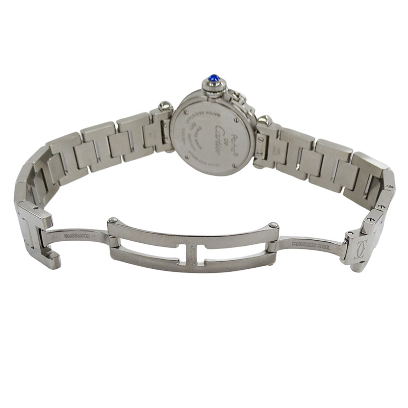 卡地亞 Miss Pasha 女士石英腕錶，QZ 不鏽鋼材質，型號 W3140007，銀色，圓形，拋光。-3