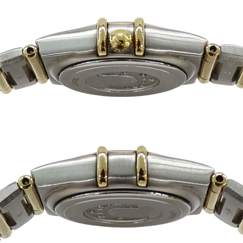 歐米茄星座系列迷你1262.70女士腕錶，貝殼石英機芯，不鏽鋼，鍍金，全條形，拋光-2