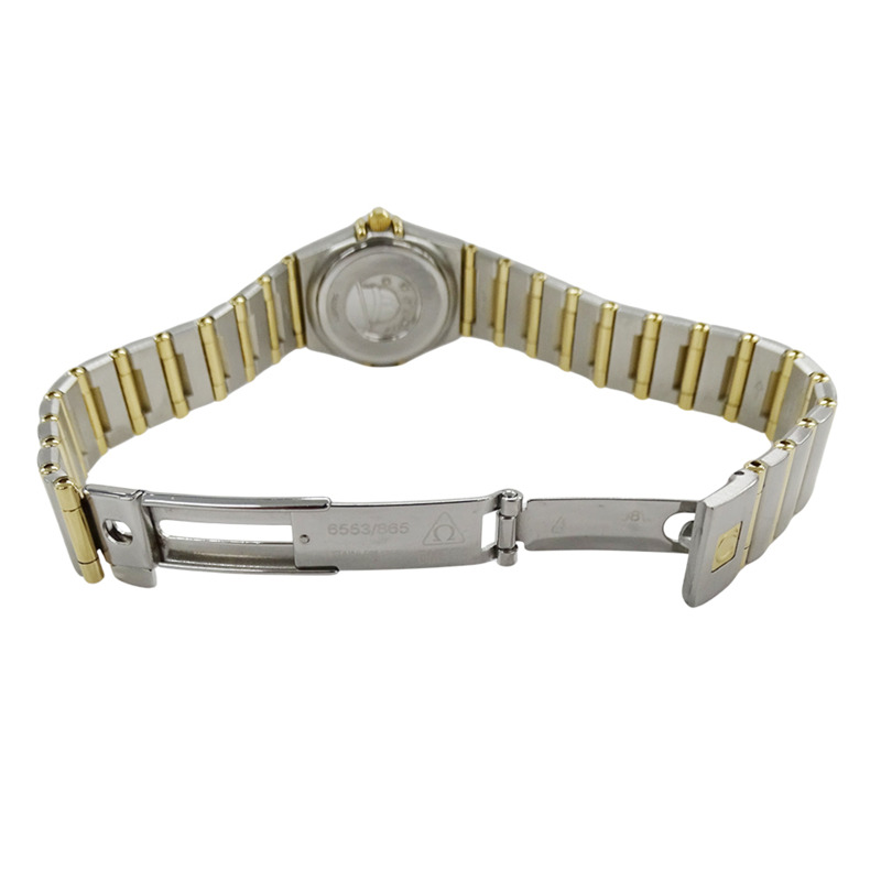 歐米茄星座系列迷你1262.70女士腕錶，貝殼石英機芯，不鏽鋼，鍍金，全條形，拋光-3