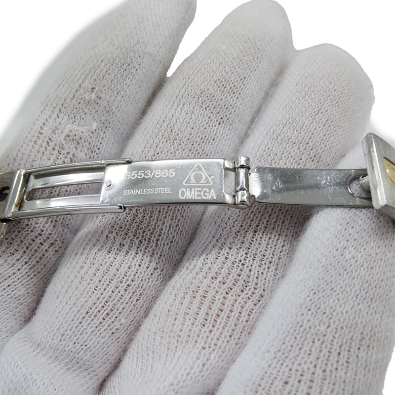 歐米茄星座系列迷你1262.70女士腕錶，貝殼石英機芯，不鏽鋼，鍍金，全條形，拋光-4