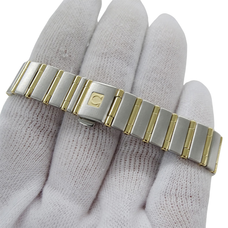 歐米茄星座系列迷你1262.70女士腕錶，貝殼石英機芯，不鏽鋼，鍍金，全條形，拋光-5