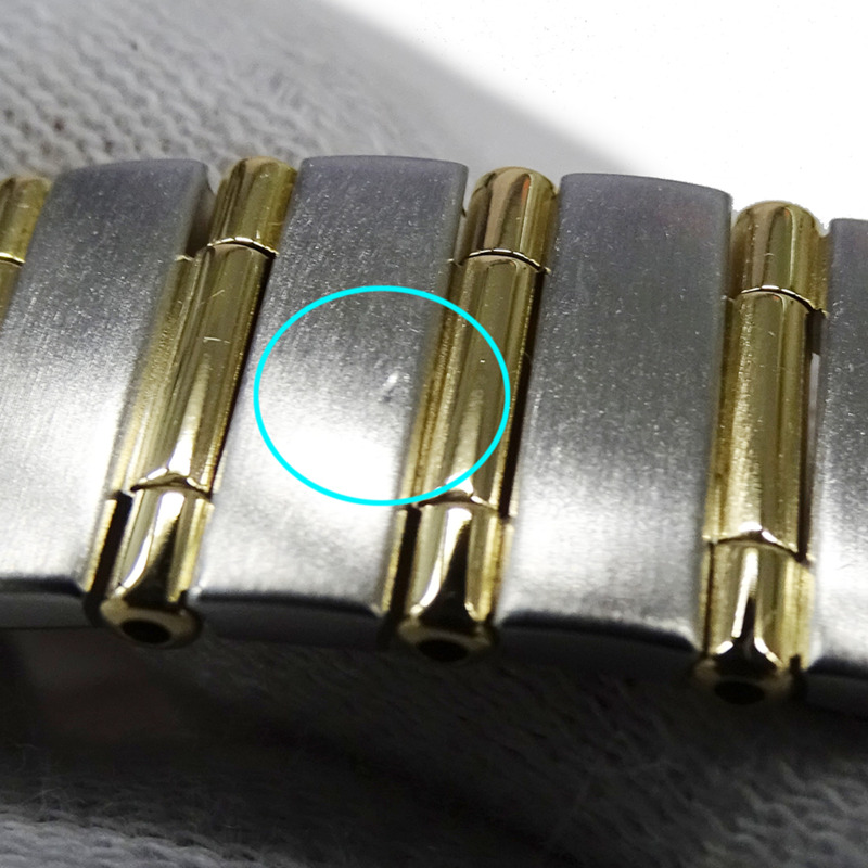 歐米茄星座系列迷你1262.70女士腕錶，貝殼石英機芯，不鏽鋼，鍍金，全條形，拋光-8