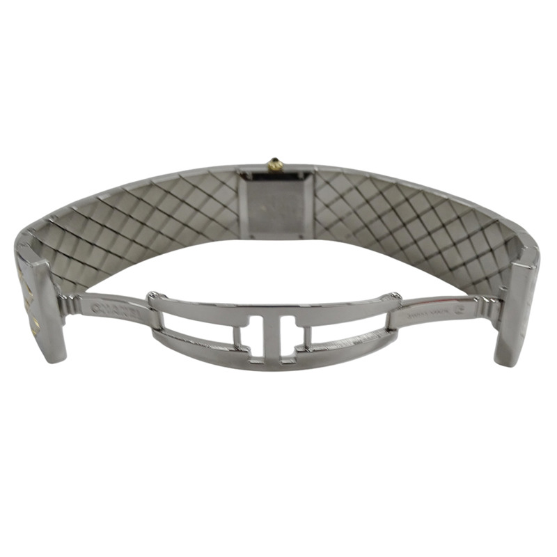 香奈兒女士絎縫石英腕錶，QZ系列不鏽鋼、金色和黃金材質，H0475，方形，拋光-3