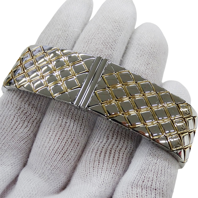 香奈兒女士絎縫石英腕錶，QZ系列不鏽鋼、金色和黃金材質，H0475，方形，拋光-4