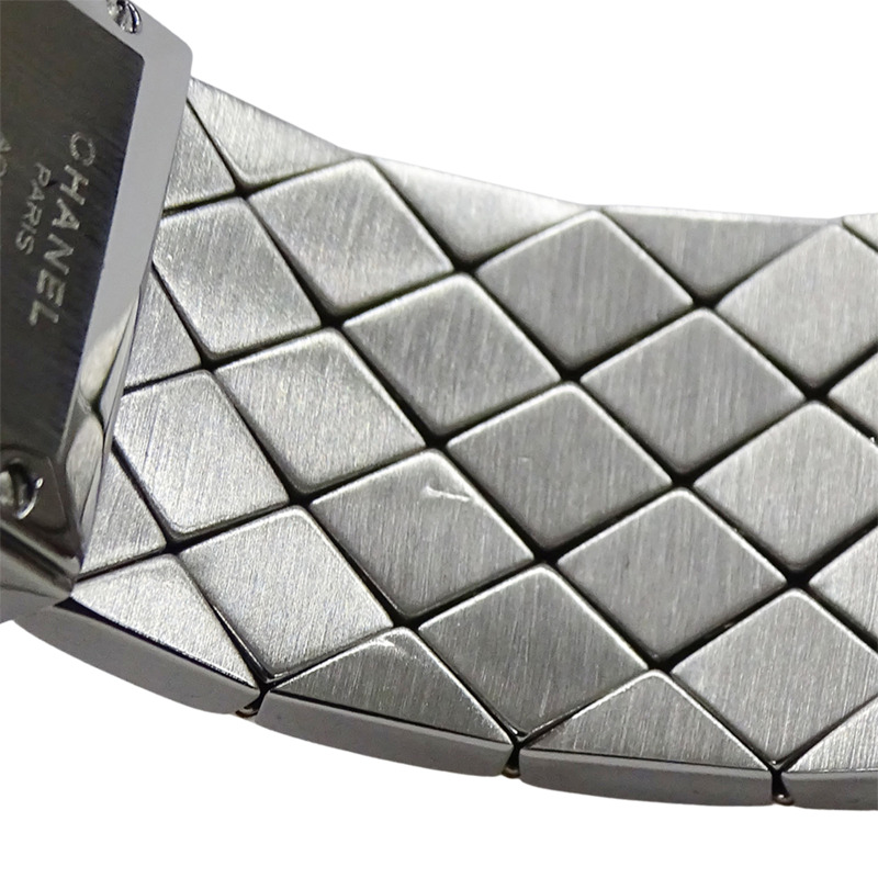 香奈兒女士絎縫石英腕錶，QZ系列不鏽鋼、金色和黃金材質，H0475，方形，拋光-10