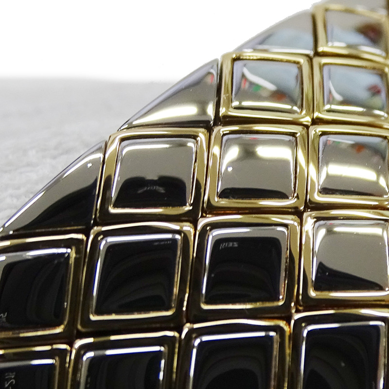 香奈兒女士絎縫石英腕錶，QZ系列不鏽鋼、金色和黃金材質，H0475，方形，拋光-11