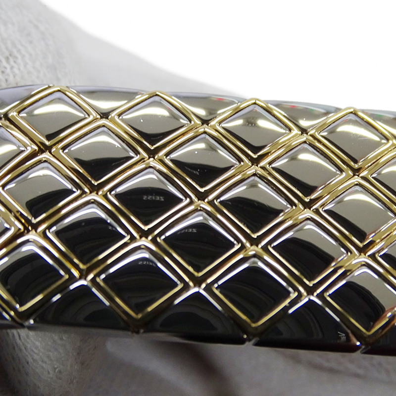 香奈兒女士絎縫石英腕錶，QZ系列不鏽鋼、金色和黃金材質，H0475，方形，拋光-12