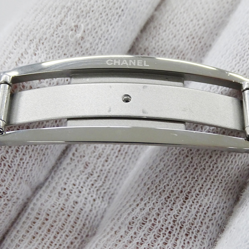 香奈兒男士 J12 12P 鑲鑽日期自動腕錶，不鏽鋼錶殼搭配白色陶瓷機芯 (H1629)，拋光處理-8