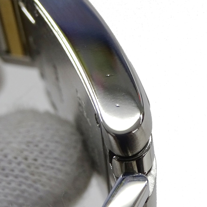 卡地亞 Tank Française 女士腕錶，SM，石英，QZ，不鏽鋼，黃金和黃色 W51007Q4，拋光-9