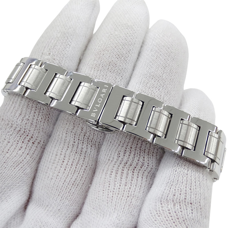 寶格麗女士腕錶，品牌：寶格麗，12鑽石英機芯，不鏽鋼錶殼，型號：BBL26S，銀紫色圓形錶盤，拋光處理-5