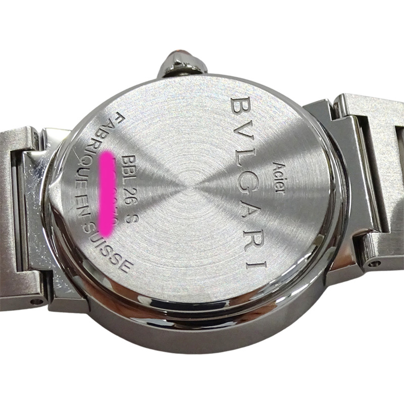 寶格麗女士腕錶，品牌：寶格麗，12鑽石英機芯，不鏽鋼錶殼，型號：BBL26S，銀紫色圓形錶盤，拋光處理-6