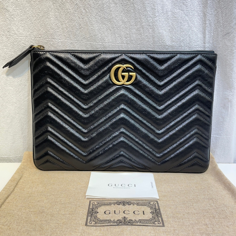 【包稅】GUCCI 525541 GG Marmont 馬特拉塞凸紋手拿包-1