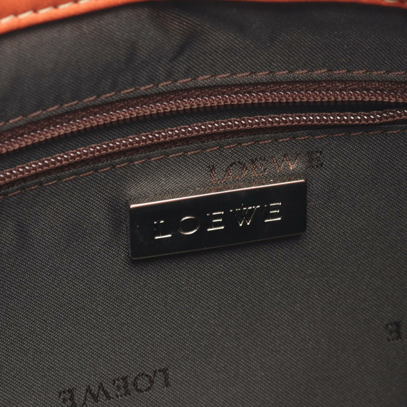 LOEWE Anagram 手提包，棕色皮革，二手女款-3