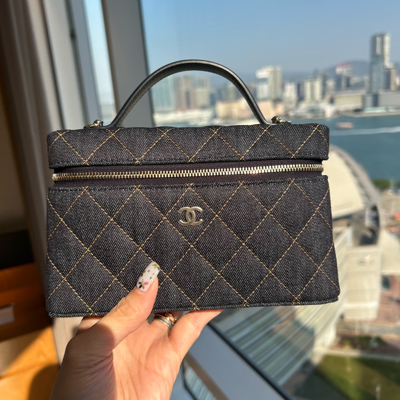 Chanel LP飯盒包/鍊條可拆卸/Denim 丹寧/牛仔-1
