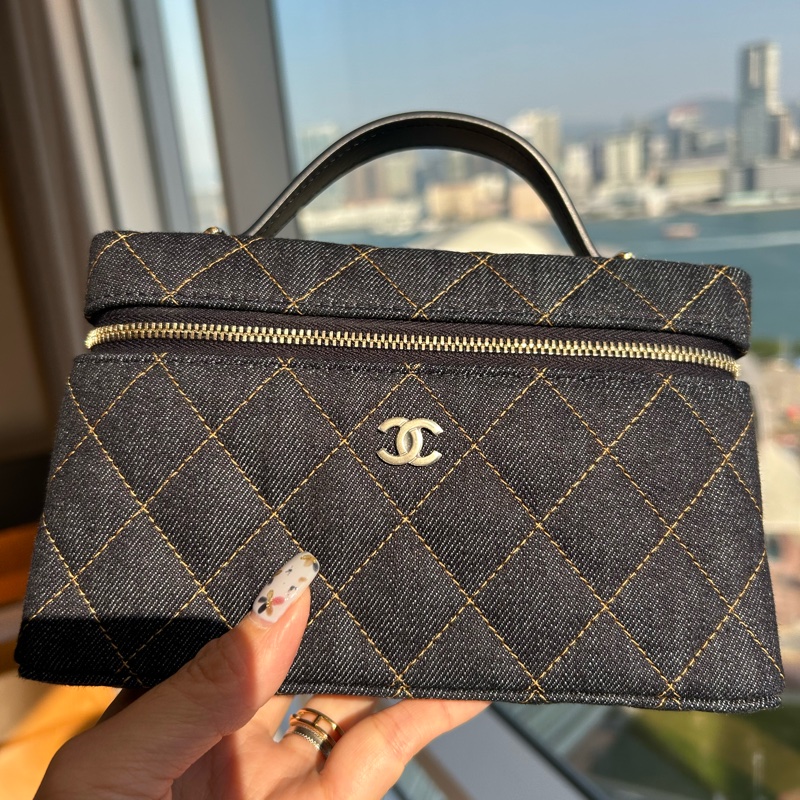 Chanel LP飯盒包/鍊條可拆卸/Denim 丹寧/牛仔-2