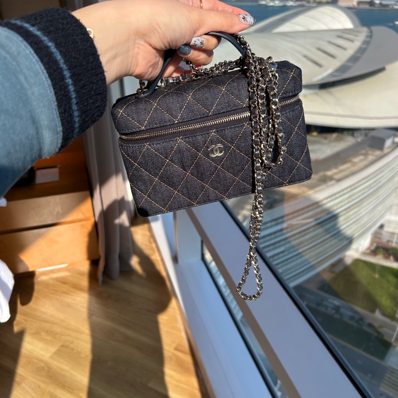 Chanel LP飯盒包/鍊條可拆卸/Denim 丹寧/牛仔-8