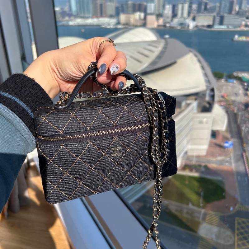Chanel LP飯盒包/鍊條可拆卸/Denim 丹寧/牛仔-10