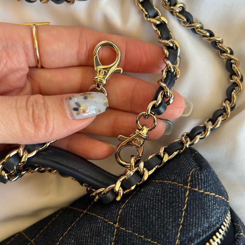 Chanel LP飯盒包/鍊條可拆卸/Denim 丹寧/牛仔-26