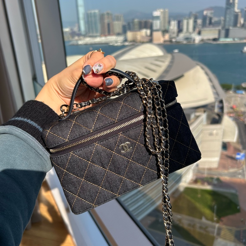 Chanel LP飯盒包/26P/鍊條可拆卸/Denim 丹寧/牛仔-9
