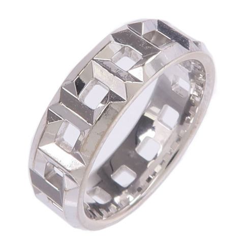 TIFFANY＆CO 18K白金T True Wide Ring戒指US#4.5