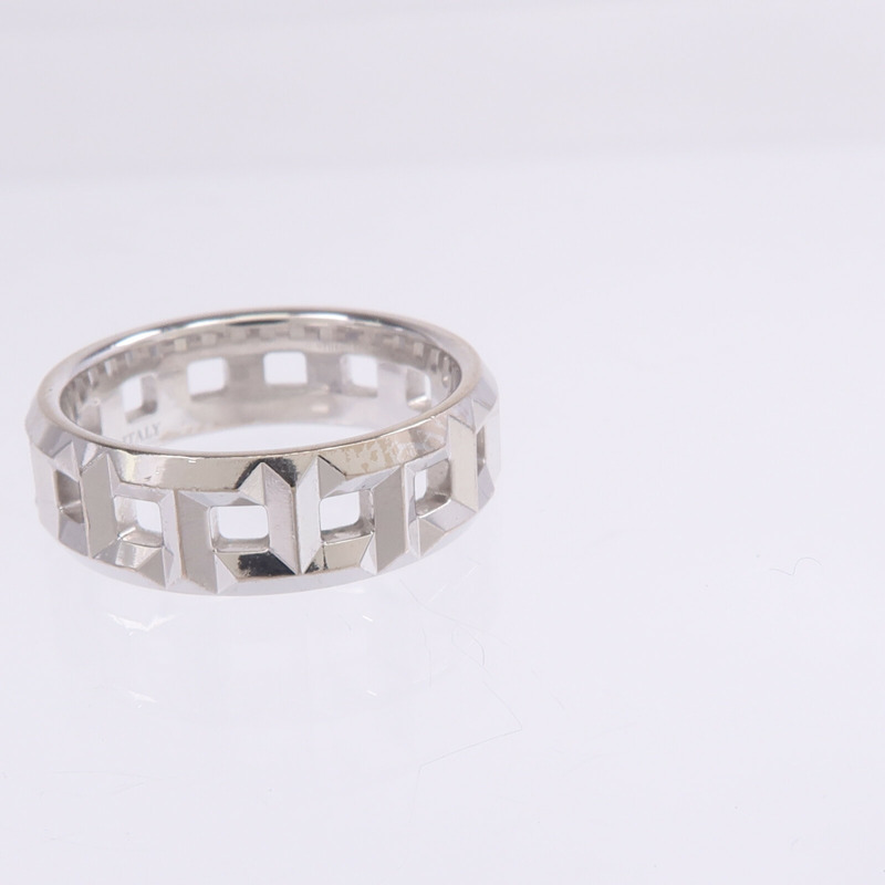 TIFFANY＆CO 18K白金T True Wide Ring戒指US#4.5-5