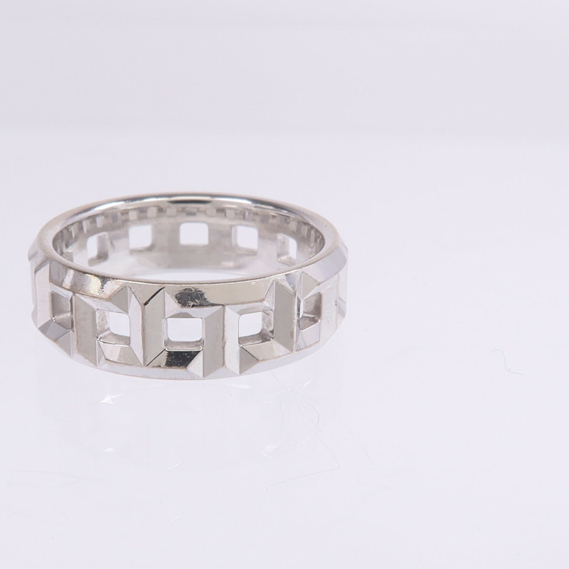 TIFFANY＆CO 18K白金T True Wide Ring戒指US#4.5-6