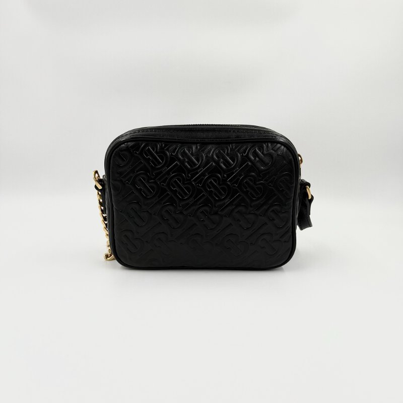 Burberry - 黑色牛皮金釦TB相機包-2