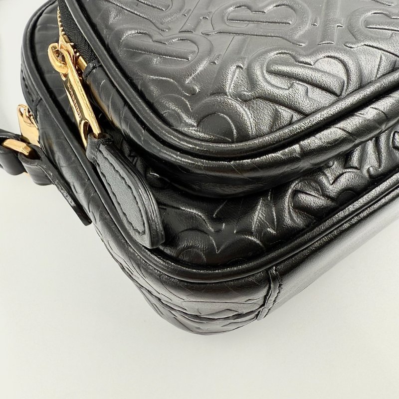 Burberry - 黑色牛皮金釦TB相機包-8