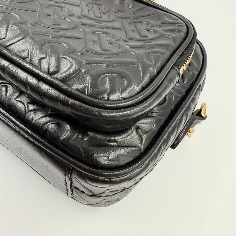 Burberry - 黑色牛皮金釦TB相機包-9