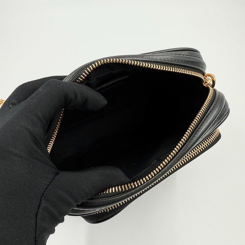 Burberry - 黑色牛皮金釦TB相機包-12