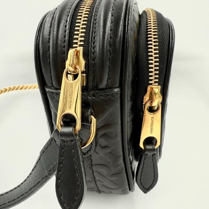 Burberry - 黑色牛皮金釦TB相機包-14