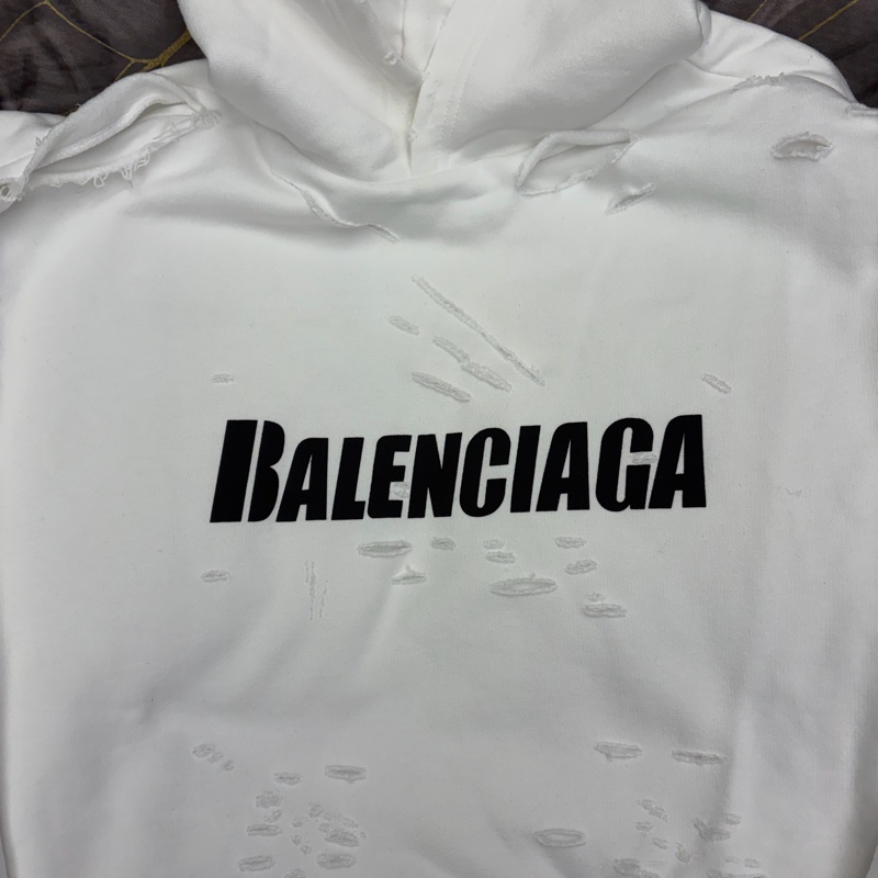 ｛年前限時清衣櫥啦！｝Balenciaga 巴黎世家 破壞長帽T 全新-1