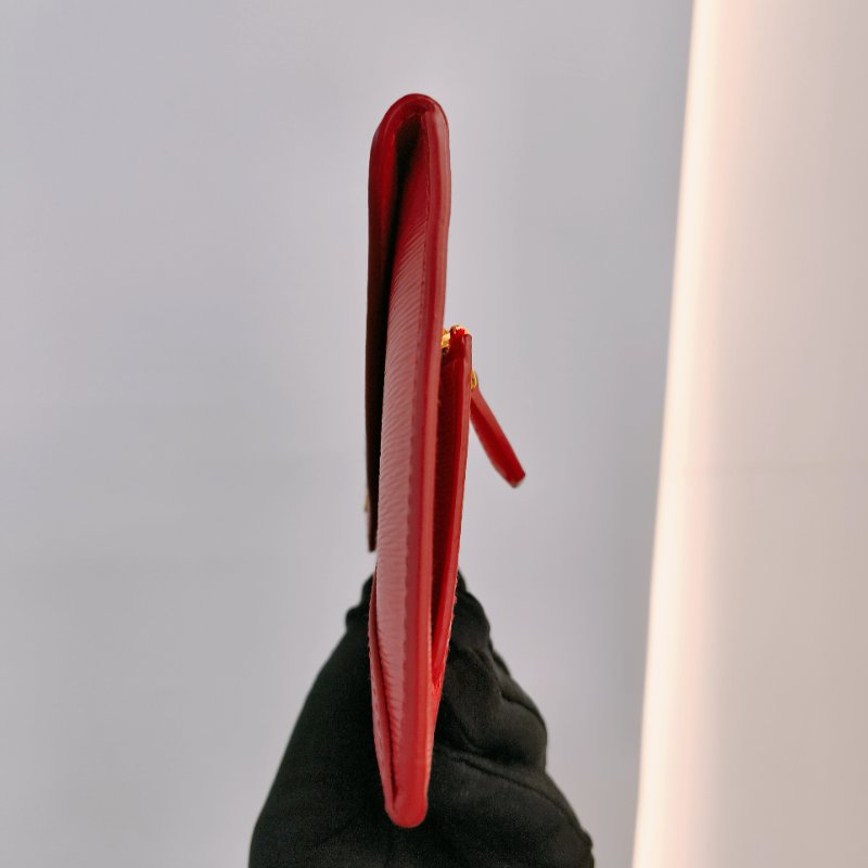 MS0501 Prada 普拉達 信封 水波紋 樹皮紋 紅色 金扣  Envelope Vitello Move Red x GHW-3