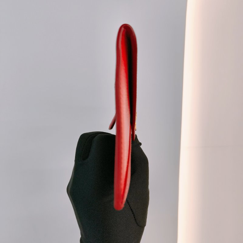 MS0501 Prada 普拉達 信封 水波紋 樹皮紋 紅色 金扣  Envelope Vitello Move Red x GHW-5