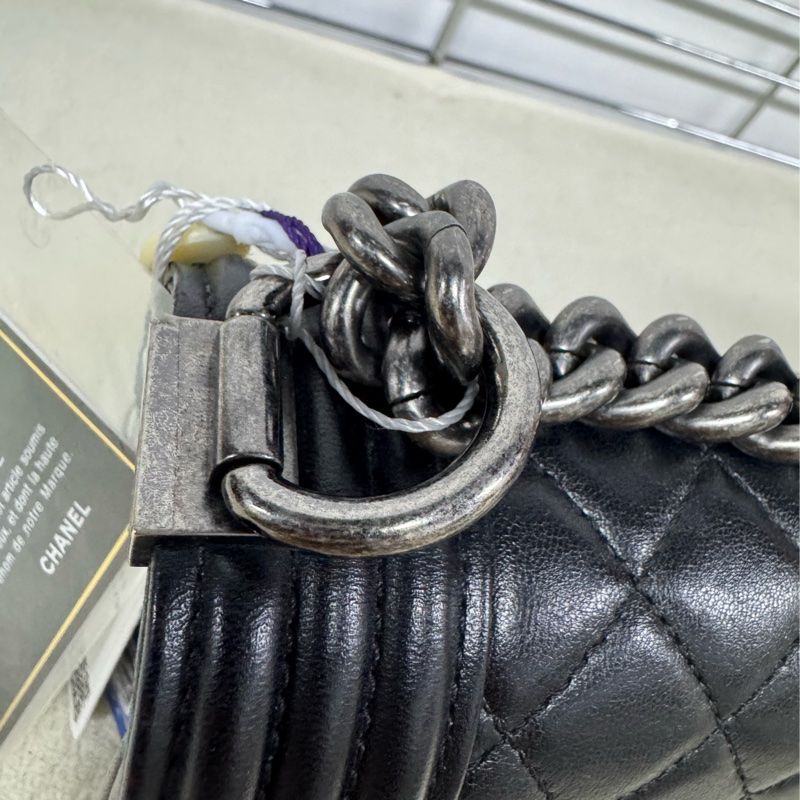 Chanel 小號黑銀Leboy羊皮-5