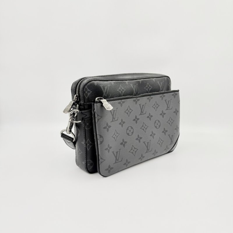Louis Vuitton - 黑灰原花Trio黑武士三合一郵差包-3