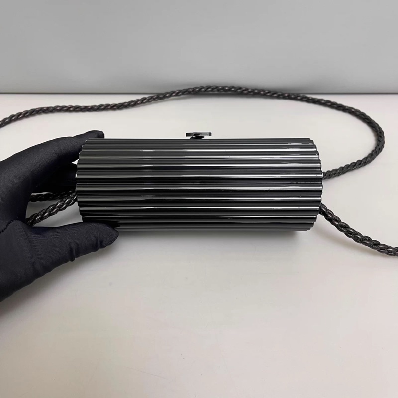 YSL聖羅蘭 限量黑色流蘇亞克力積木盒子包-3